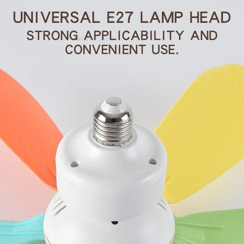 40W Socket Fan Light, 20.5" Screw Ceiling Fan with Light and Remote, E27 Socket with LED for Bathroom, Bedroom, LED