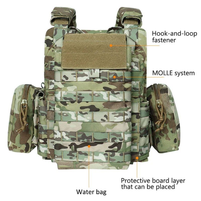 Tactical Vest with Triple Magazine Pouch 1000D Nylon Fabric Quick Release 6094K Hunting Airsoft Combat Accessories tactical vest