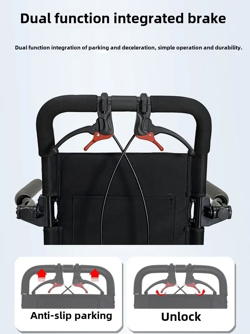 Ultra-light folding wheelchair, portable small hand-pushed scooter for the disabled, suitable for boarding airplanes
