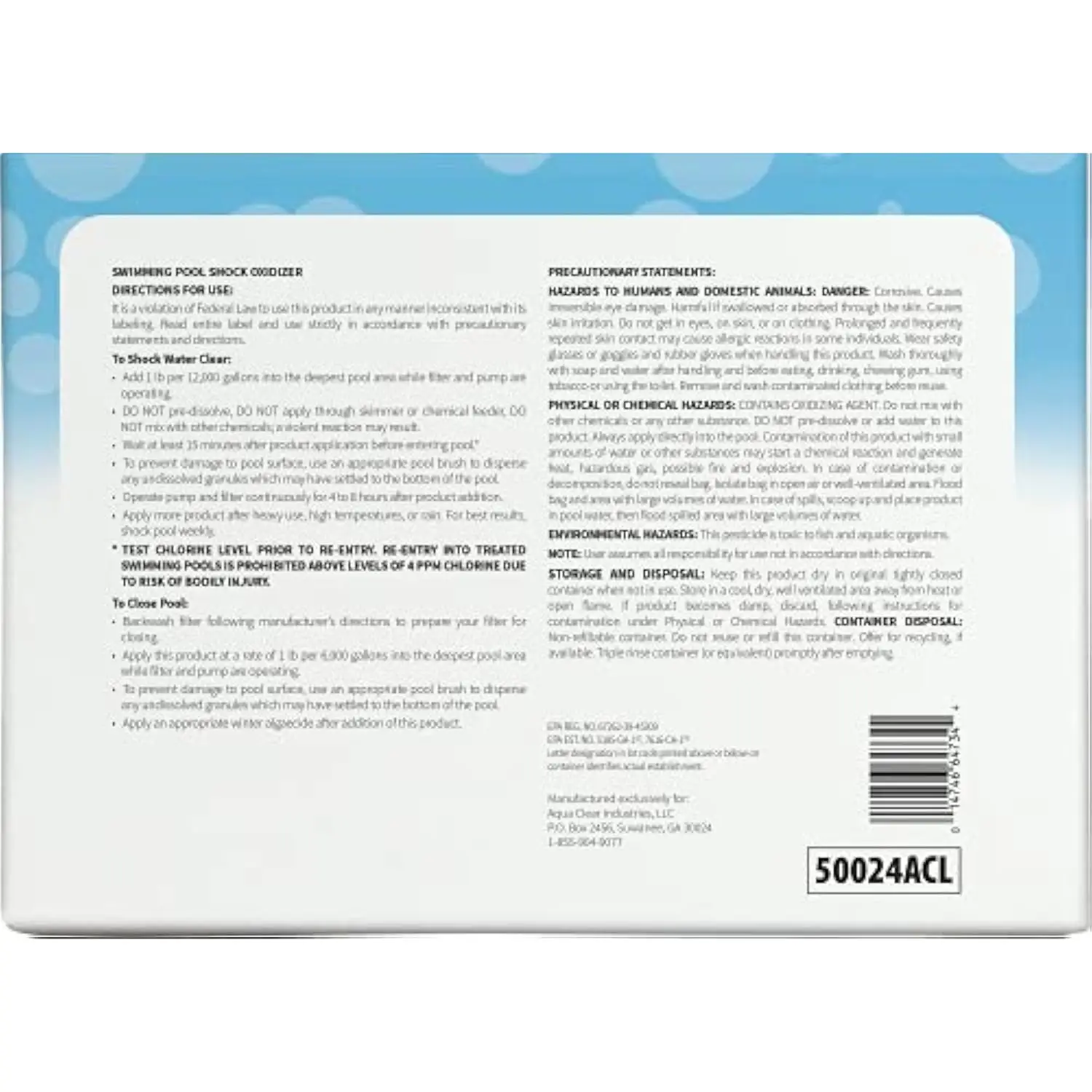 Pool Products Pool Shock 24x1 lb.