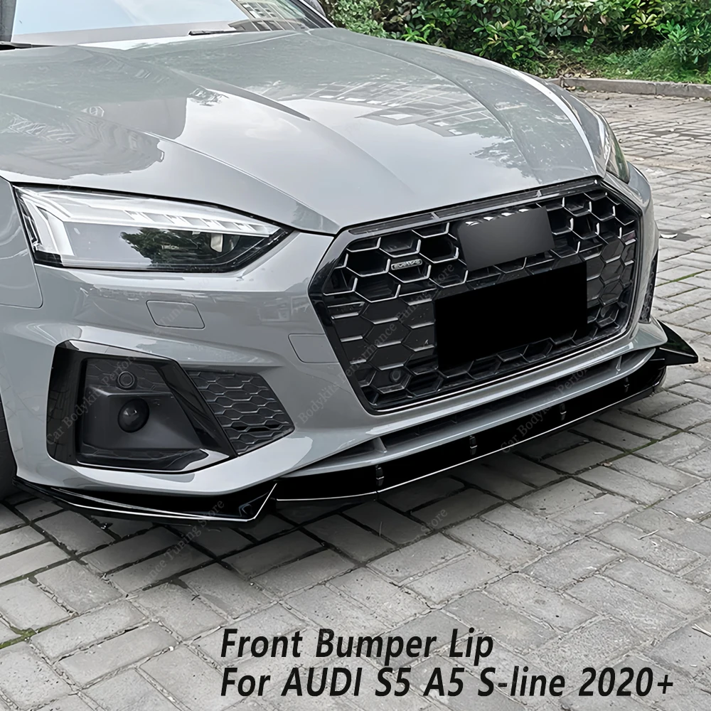 

Передний бампер для Audi A5 S5 B9 B9.5, спойлер, сплиттер, диффузор для модификации A5 8W TFSI TDI S-Line 2020-2024 Facelift Bodykits