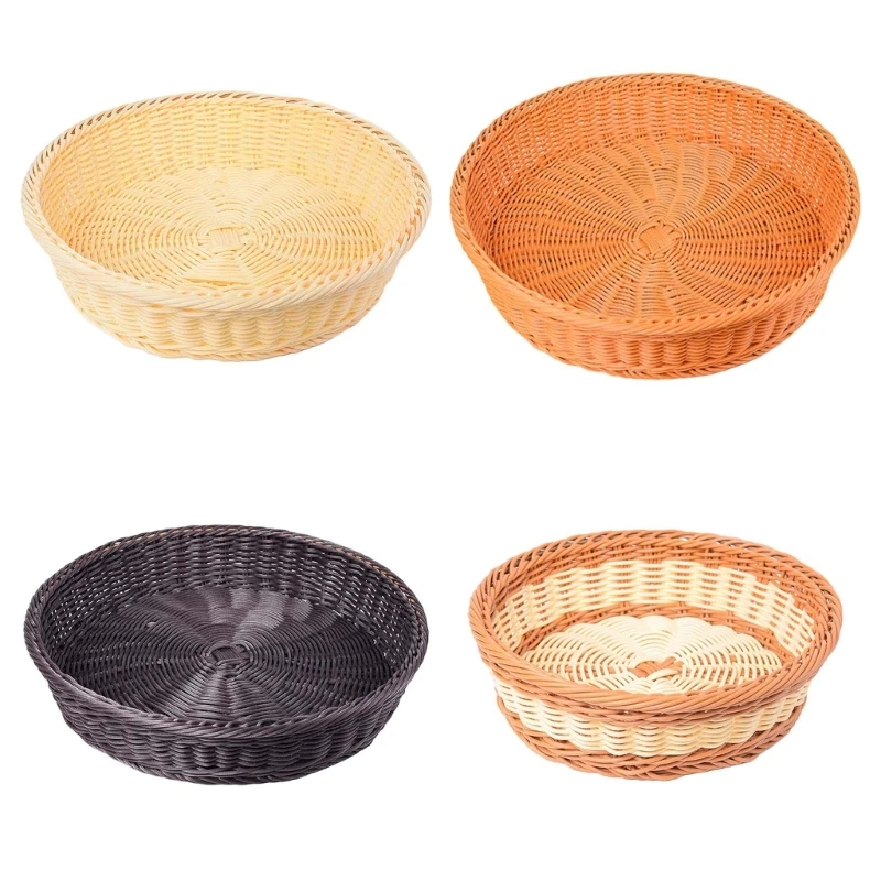 

Удобная плетеная корзина, плетеная имитация корзин из ротанга, стильный контейнер для фруктов