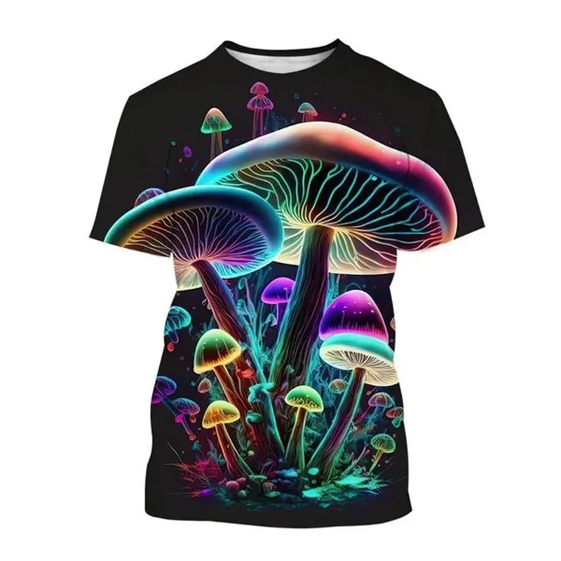 New Summer 3D Mushroom Print T Shirt Per Uomo Bambini Fashion Streetwear Mushroom Spirit Graphic T-Shirt Harajuku Abbigliamento Top