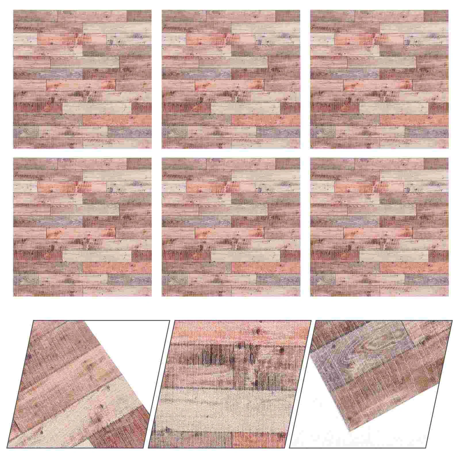 

10pcs Tile Sticker Bathroom Peel And Stick Tile Decals Imitation Wood Grain Tile Cling Decoration