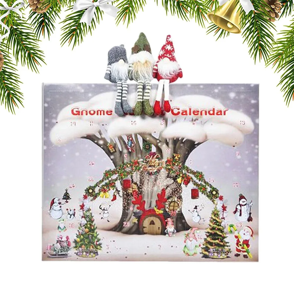 Christmas Gnome Holidays Advent Calendar Christmas Faceless Dwarf Countdown Calendar Rustic Faceless Rudolph Plush Toy christmas countdown calendar christmas advent calendar