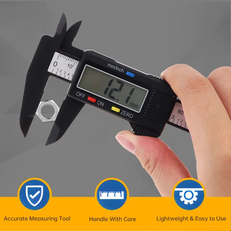 Digital Caliper LCD Display 150mm Electronic Digital Caliper Vernier Calipers Gauge Micrometer with Storage Box for Mechanical Component Measure