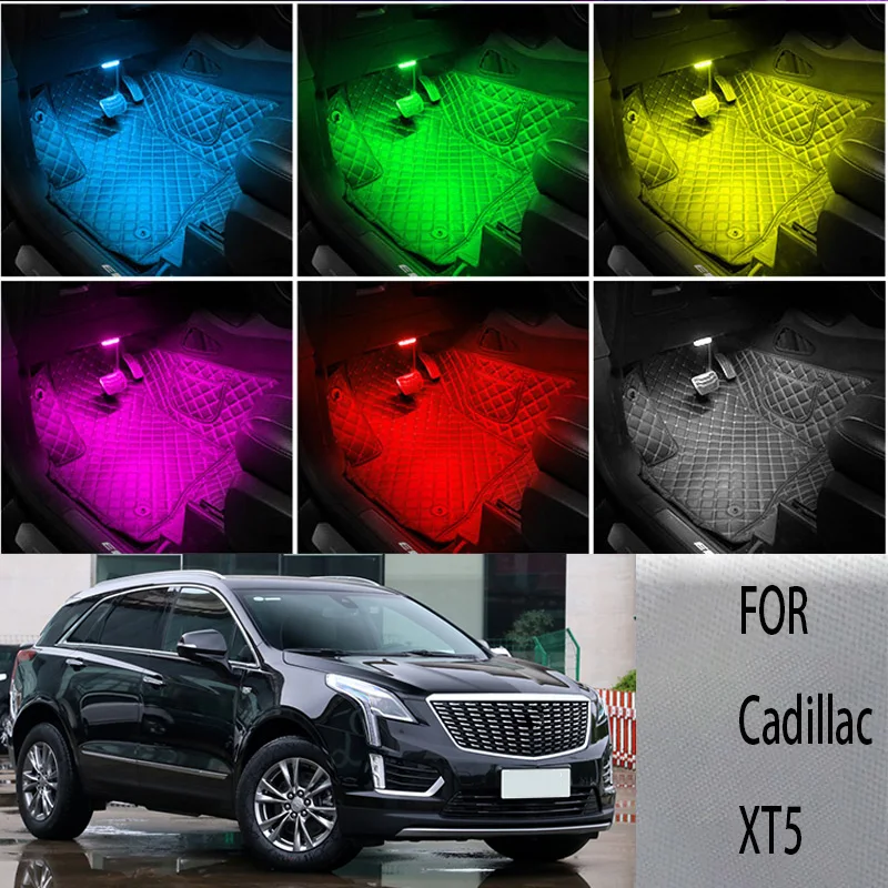 Per Il Cadillac-Xt5 Led Car Interior Ambient Foot Light Atmosphere Lampade Decorative Decorazione Per Feste Luci Strisce Al Neon