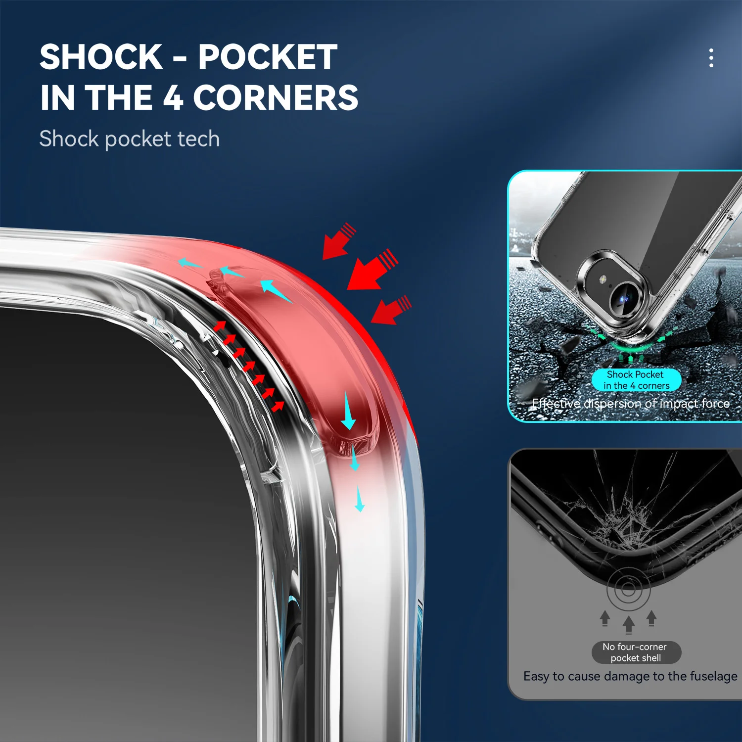 Shockproof Clear Phone Case - Transparent Acrylic Hard Cover