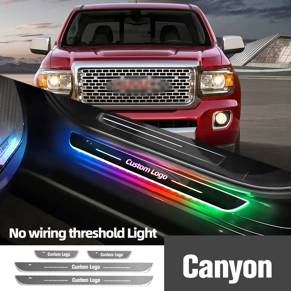 

For GMC Canyon 2004-2017 2012 2013 2014 2016 Car Door Sill Light Customized Logo LED Welcome Threshold Pedal Lamp Accessories