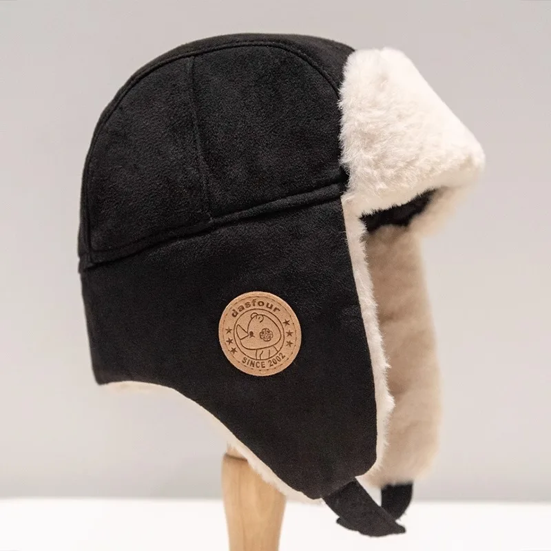 Kids Bomber Hat Caps Winter Warm Thick Cute Solid Faux Fur Bomber Caps Boys Girls Winter Outdoor Skiing Hats Unisex Flap Hat winter hat fashion hat earflap hat faux fur hat children hat set