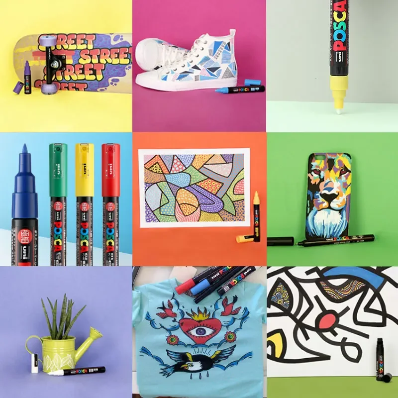 Uni Posca PC-1M 3M 5m marker pen, acrylic paint acrylic paint pen full color markers art supplies stationery painting graffiti 2