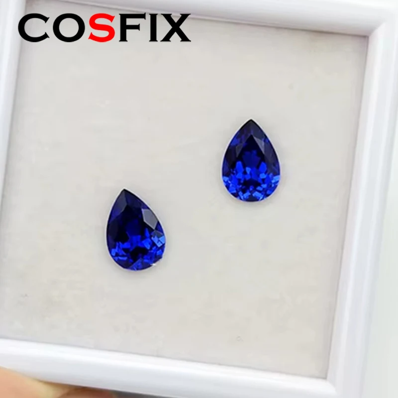 Lab Grown Sapphire Gemstone Pear Shape Royal Blue Loose Gemstones Sapphire For Jewelry Making with AGL Certificate