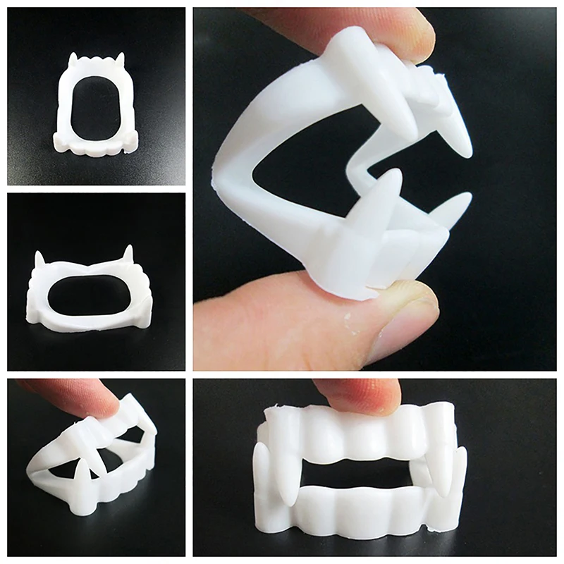 

1Pair Luminous Vampire Dentures Zombie Fake Teeth Halloween Costume Props Party Favors