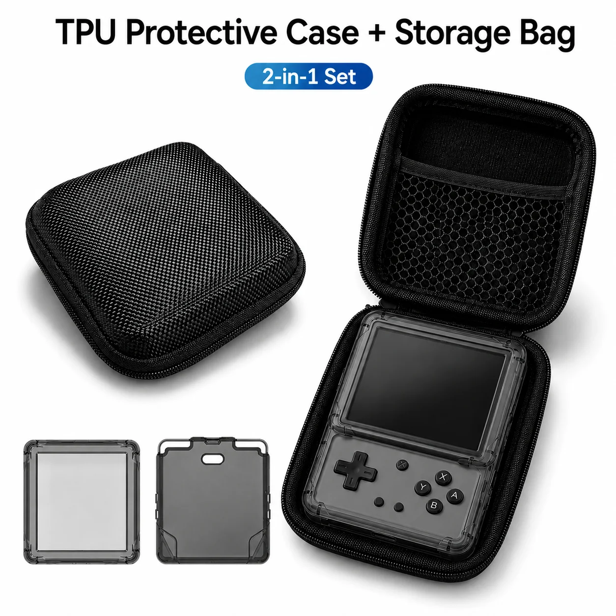 Universal Protective Kit: Soft TPU Case and Portable Handheld Storage Bag Combo