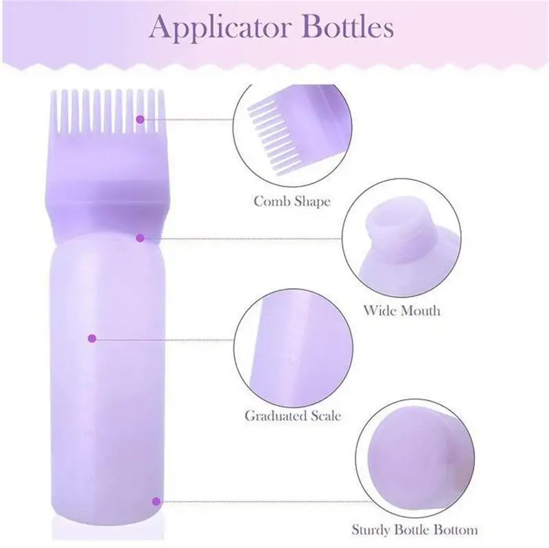 Barber Dyeing Bottle Shampoo Oil Applicator Brush Scalp Treament Applicator Bottle Salon Home DIY Hair Coloring Styling Tools