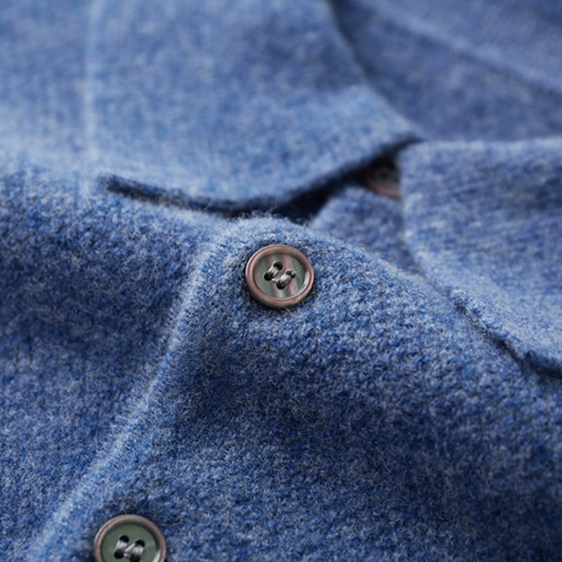 DjzDsm Men's 100% Pure Cashmere Top POLO Collar Half Button Design Cardigan Loose Warm Cashmere Sweater Autumn/Winter New 3