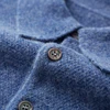 DjzDsm Men's 100% Pure Cashmere Top POLO Collar Half Button Design Cardigan Loose Warm Cashmere Sweater Autumn/Winter New 3