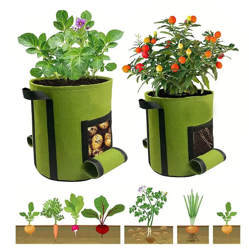 

7/10 Gallon Potato Grow Bags DIY Fabric Grow Pot Outdoor Garden Tool Heavy Duty Thickened Nonwoven Fabric Bag For Potato