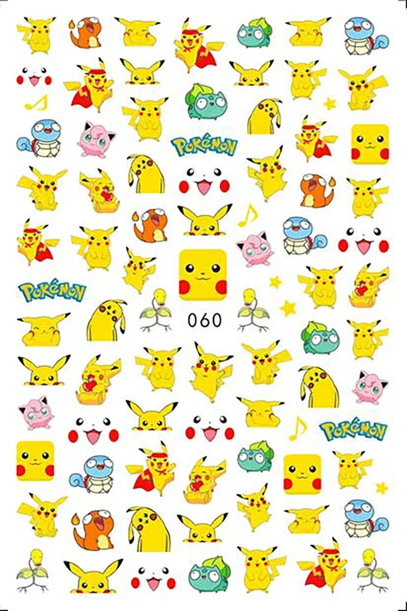 Miniso Cartoon Pok&eacute;mon Nail Stickers Cartoon Cute Pikachu Stickers For Nails Nail Decoration Sliders For Nails DlY nail stickers nail art decoration nail decals pokemon stickers