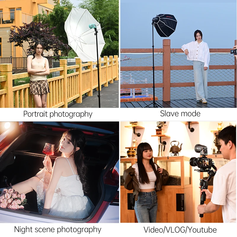 JINBEI H1 LED Camera Speedlite HSS TTL Round Head Flash Light 12W BI LED Photography 2 in 1 Fill Light For Canon Nikon Fuji Sony 6