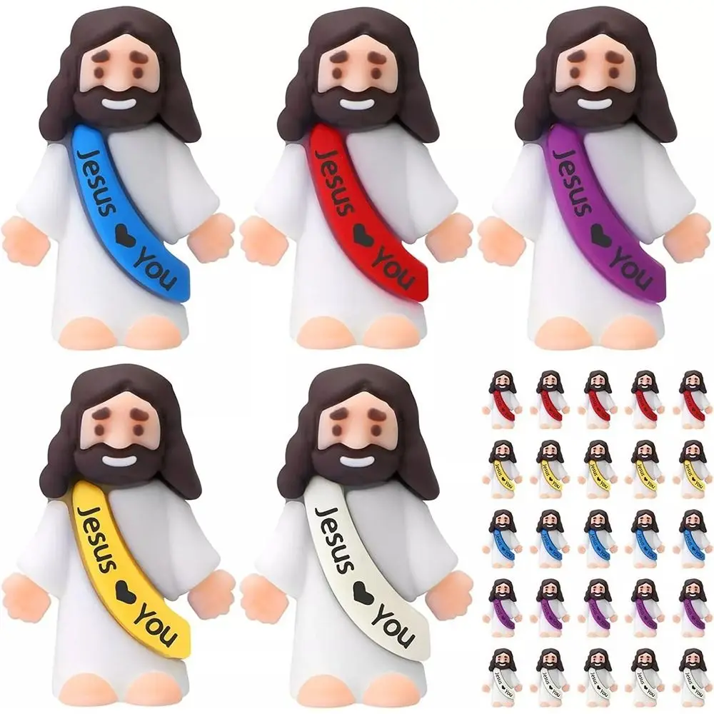10pcs With Letters Christmas Jesus Ornaments Jesus Decoration Christmas Ornaments Loves You Toys Stuffers ornament crafts miniature figurines miniature ornament
