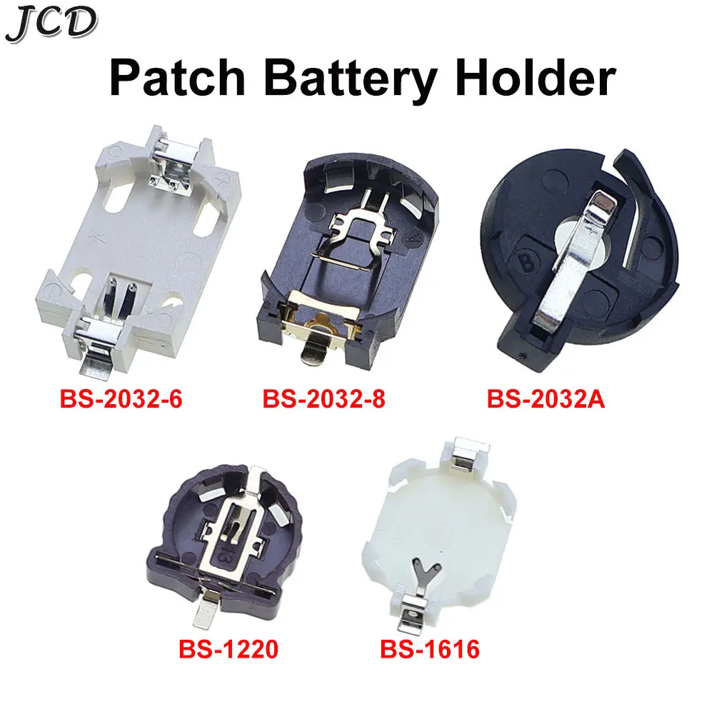 JCD 10pcs SMD SMT CR2450 CR2032 CR2025 CR1220 3V Battery Button BS-2032/1220/1616 Cell Coin Battery Holder Socket Case Box image 1