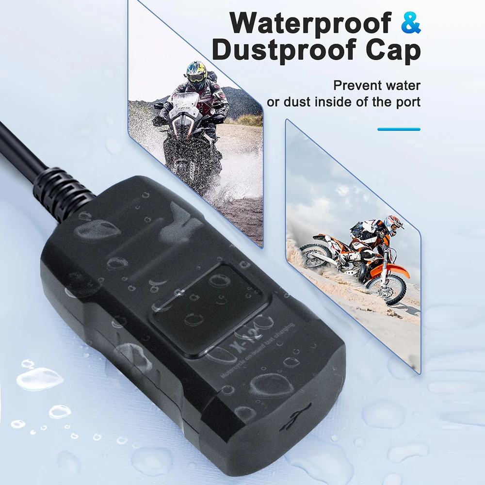 USB 오토바이 충전기 PD+QC3.0 방수 고속 충전기 소켓 어댑터 핸들바 장착 브래킷 충전기 12V/24V 오토바이