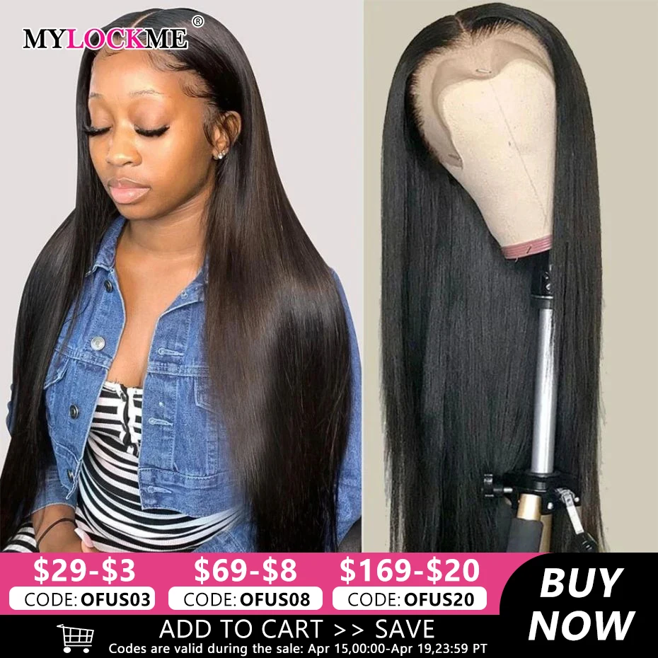 

Bone Straight 13x4 13x6 HD Transparent Lace Front Human Hair Wigs For Women Pre Plucked Brazilian 4X4 Glueless Lace Closure Wig