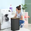 Laundry Hamper With Lid Dirty Clothes Basket For Laundry 55L Large Laundry Hamper With Handle And Lid Foldable Clothes Basket 3