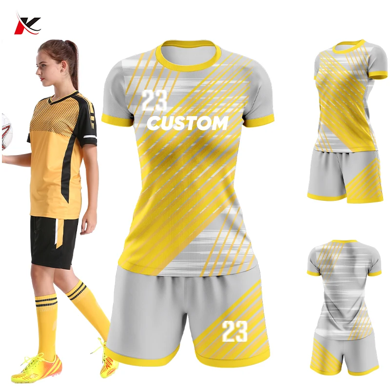 Sublimation Female Football Jersey Training Women Soccer Uniform Set Breathable Girls Soccer Wear ZZ1844