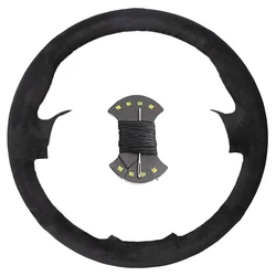 Gloss Carbon Fiber Car Steering Wheel Grip Cover (C - Black)
