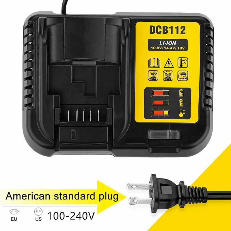 

DCB206 DCB205 or DCB112 Li-Ion Battery Charger For Dewalt 10.8V 12V 14.4V 18V Dcb101 Dcb200 Dcb140 Dcb105 Dcb200 2022 100% New