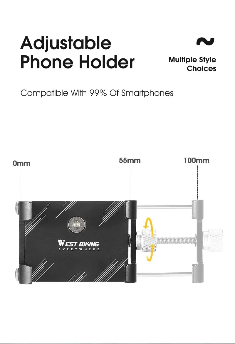 WEST RADFAHREN Radfahren Telefon Halter Leichte Aluminium Legierung Fahrrad Lenker Telefon Halterung Telefon Halterung MTB Rennrad Zubehör – Detail 6