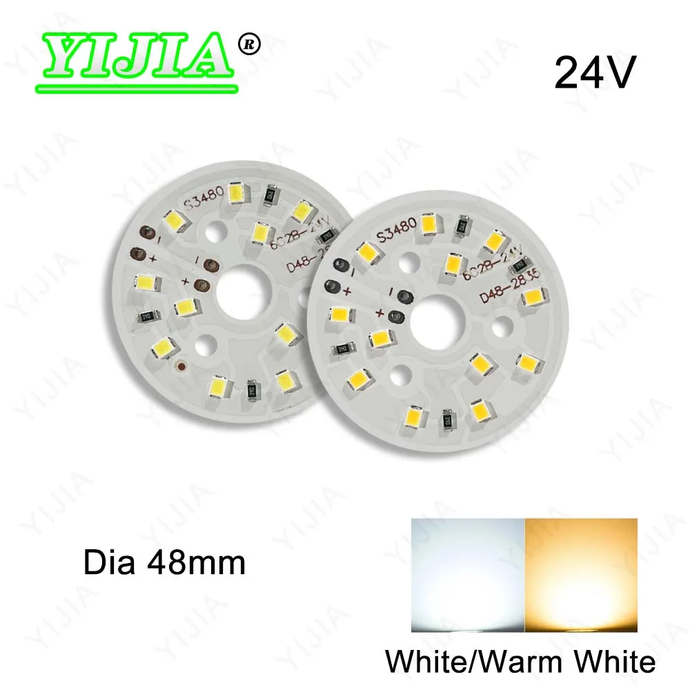 10pcsDC24VSMD2835LEDLightBoard3W6WWhiteWarmWhiteDia48mmLampBeadLightSourceBoardForDIYDownlightSpotlight