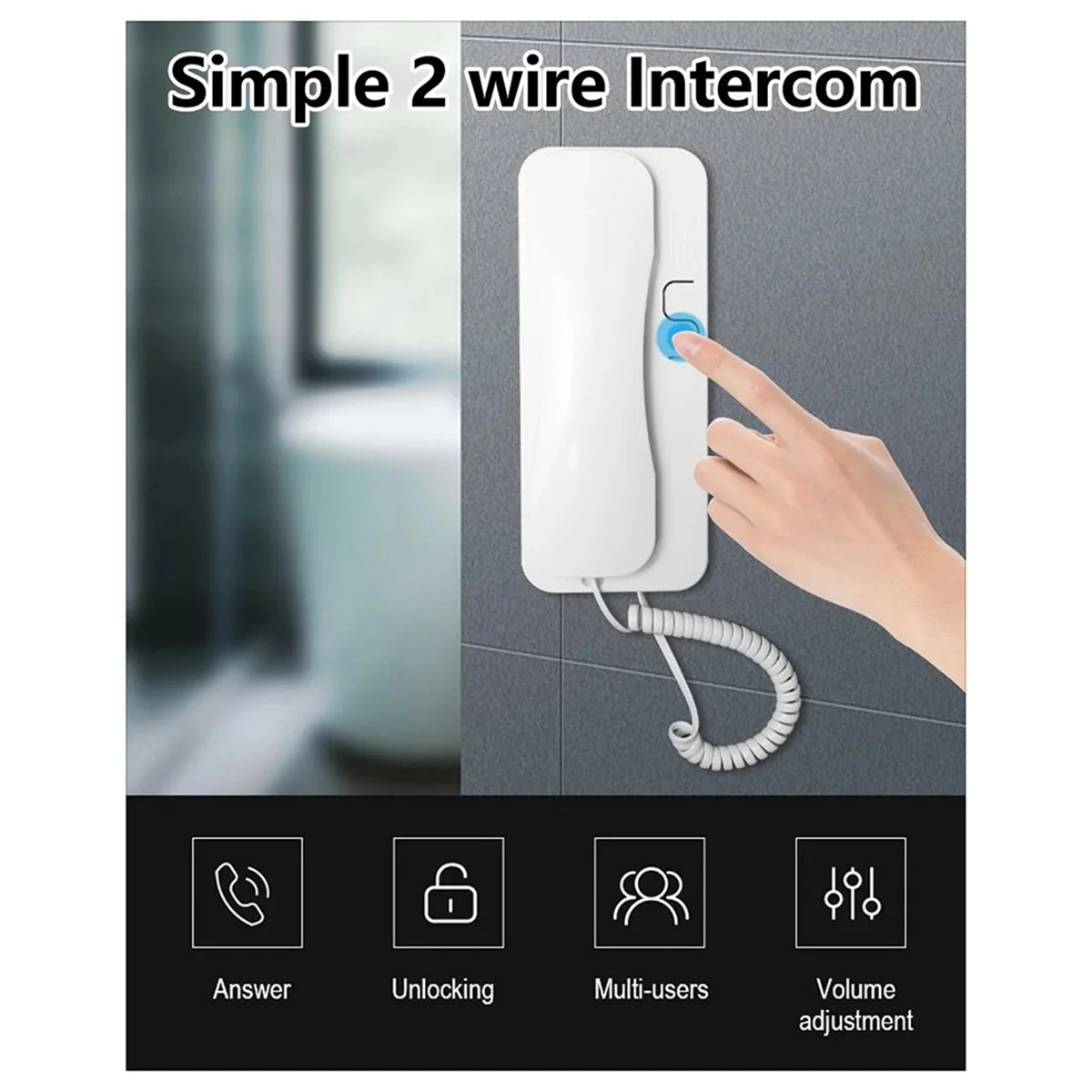 Doorbell Intercom Doorbells 2 Wire Audio Phone Without Outdoor Station Electronic Intercom Apartment Building Door Handset