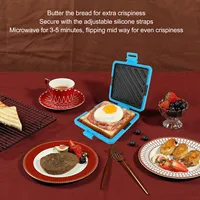 Microwave Sandwich Maker Even Cooking Microwave Toastie Sandwich Maker Dishwasher  with Adjustable Silicone Straps for Home 2