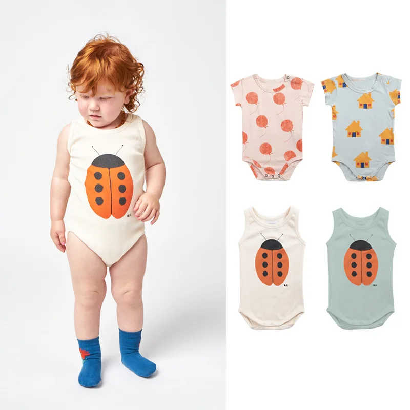 

2022 Summer Newborn Baby Boys Girls Rompers Cotton Infant Sleeveless Printed Baby Jumpsuit Ropa Bebe Baby Boy Girl Clothes