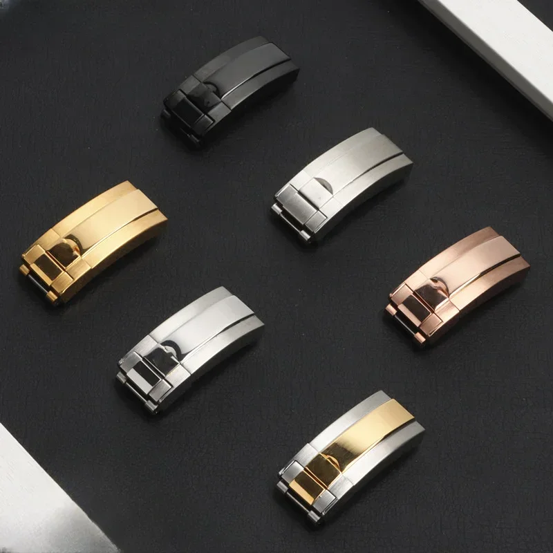 Per Accessori Per Cinturini In Silicone Rolex Daytona Black Green Water Ghost King Yacht Lucido 16X9Mm Con Fibbia Pieghevole Per Tronchi