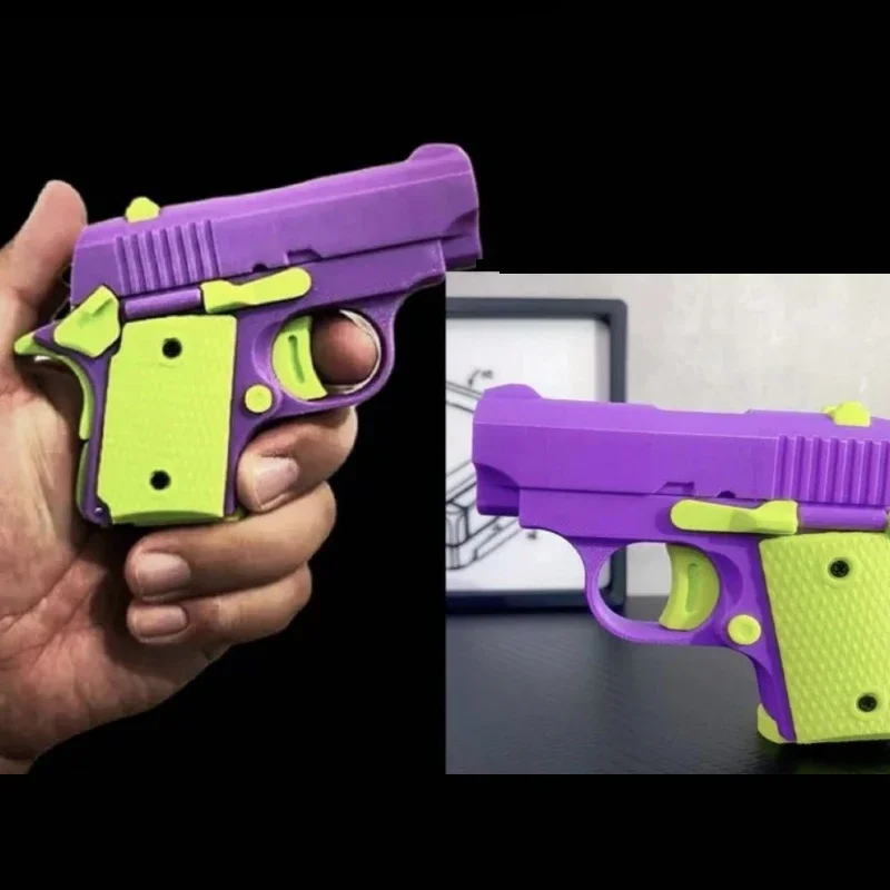 3D Carrot gun Mini 1911 Toy Gun Model Cannot Shoot Printing Fidget Toys For Kids Adults Boys Birthday Gifts 3