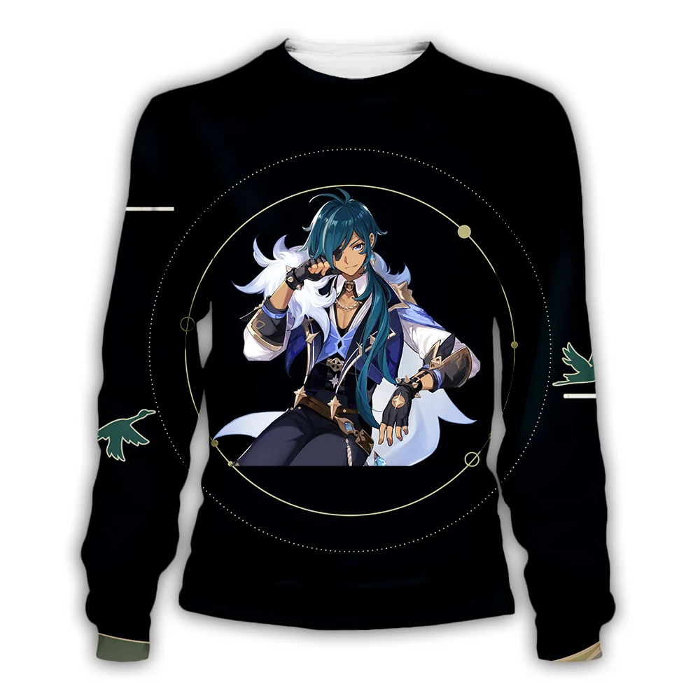 Fashion Anime Crewneck Sweatshirt Women Men Genshin Impact 3D Printed Long Sleeve Unisex Casual Top Streetwear Clothes New