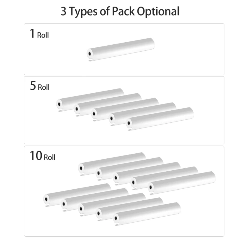 1 Roll/ 5 Roll/ 10 Roll A4 Thermal Paper for Portable Thermal Printer BPF Free Material Safe High Quality Printing Paper Roll - 3