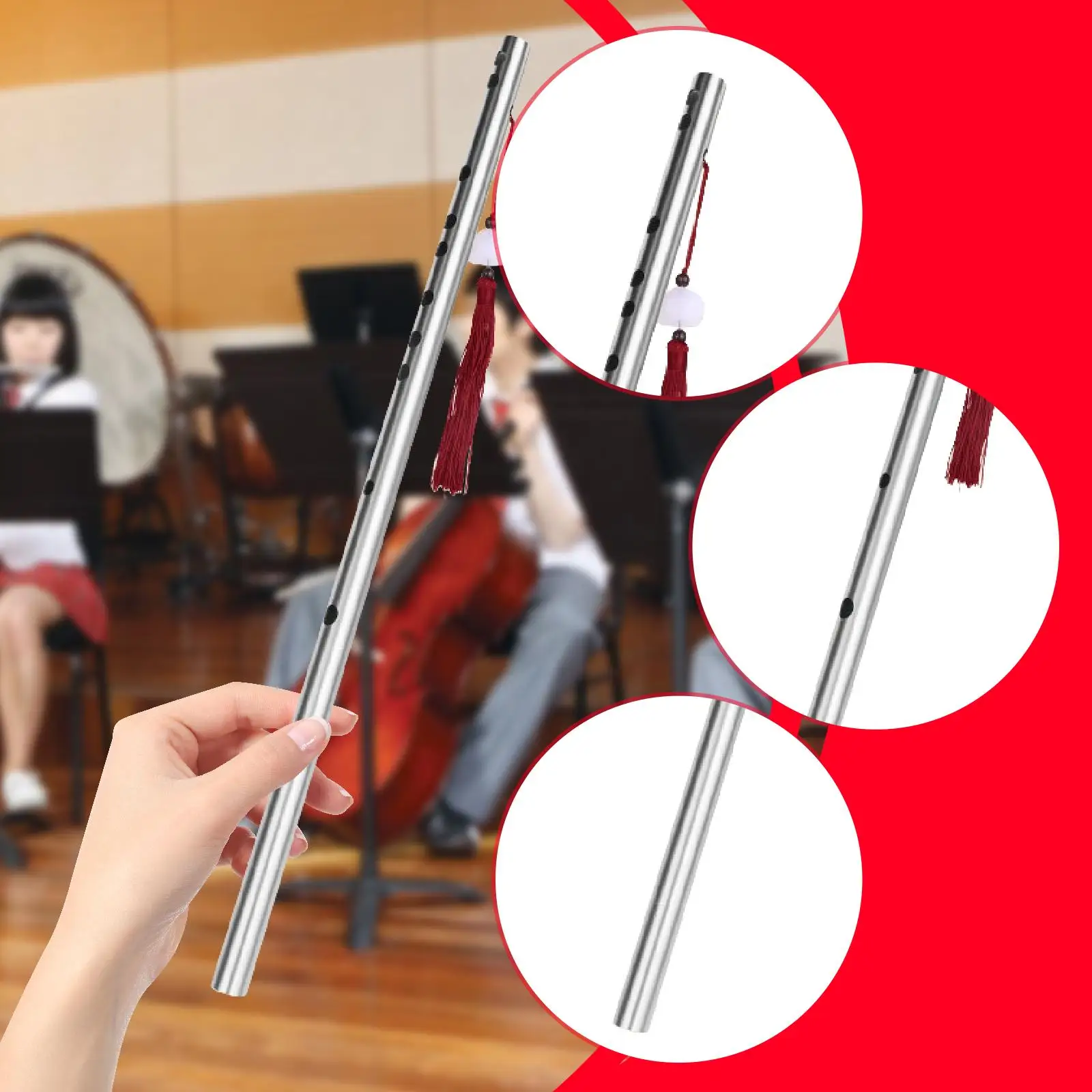 Dizi Flute Chinese Wind Instrument Portable Stainless Steel Musical Instrument Dizi Flute Chinese Wind Instrument Portable Stainless Steel Musical Instrument