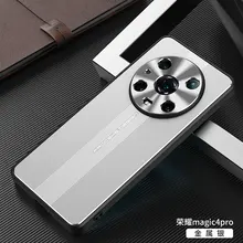  Luxury Drawing Aluminum Back Phone Case For Huawei Honor magic 4 4pro Full Protection Metal Cover With Camera Protector 