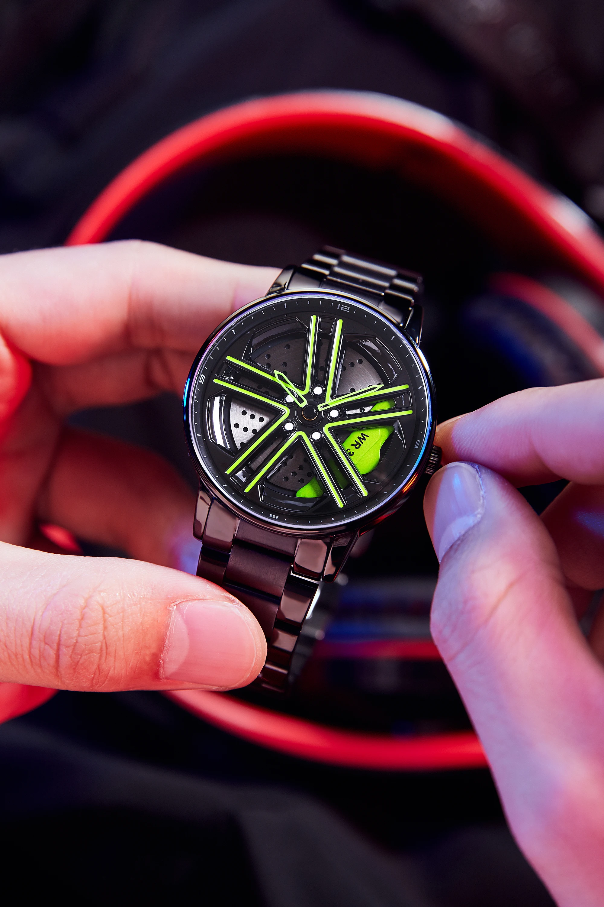 Men's Hollow Rotary Watch Car Hub Design Quartz Watch Military Waterproof Men's Watch Reno Masculino 2023