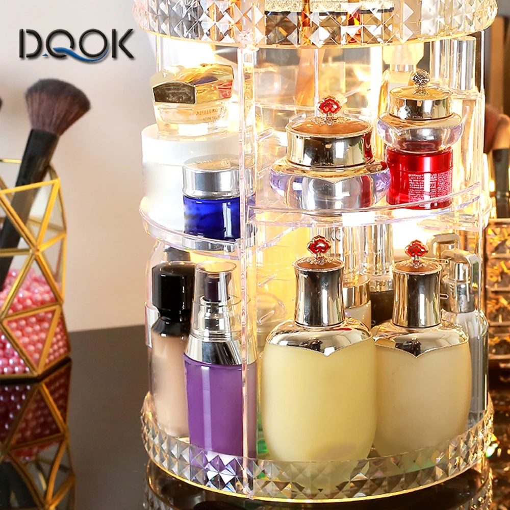 Caja organizadora de maquillaje con rotación de 360 grados, organizador de cosméticos transparente, acrílico desmontable multifunción - Productos populares de TikTok