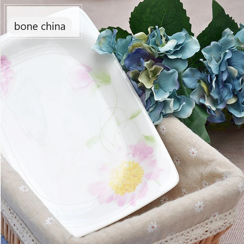 12 inch, real bone china serving dinner plate, sun-flower, porcelain tableware fish dish, ceramic charger plates, kitchen dishes