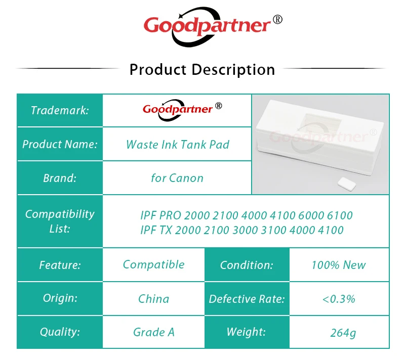MC-30 1156C002 1156C002AA Pad Esponja de Resíduos