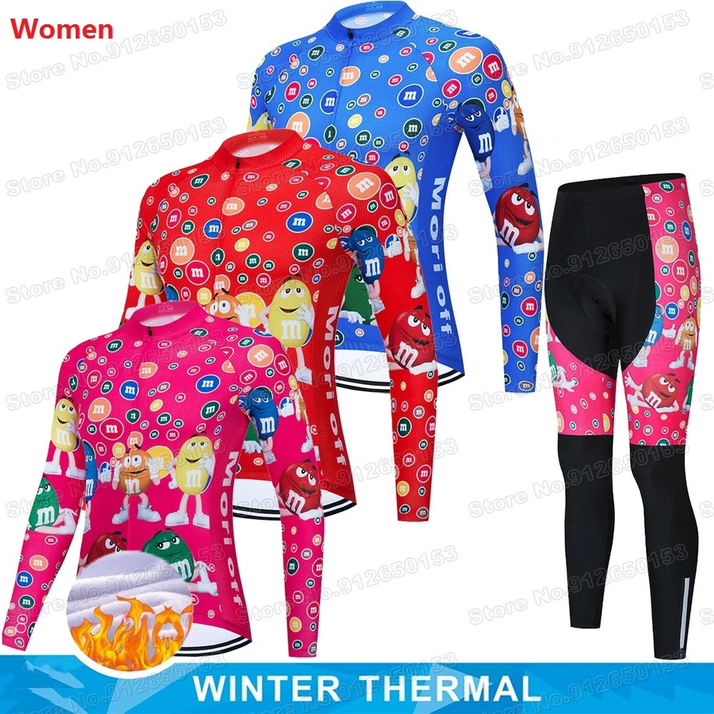 2022 Women's Chocolate Bean Cycling Jersey Set Winter Cycling Clothing Road  Bike Suit Thermal Jacket Pants Maillot Ciclismo Ropa| | - AliExpress