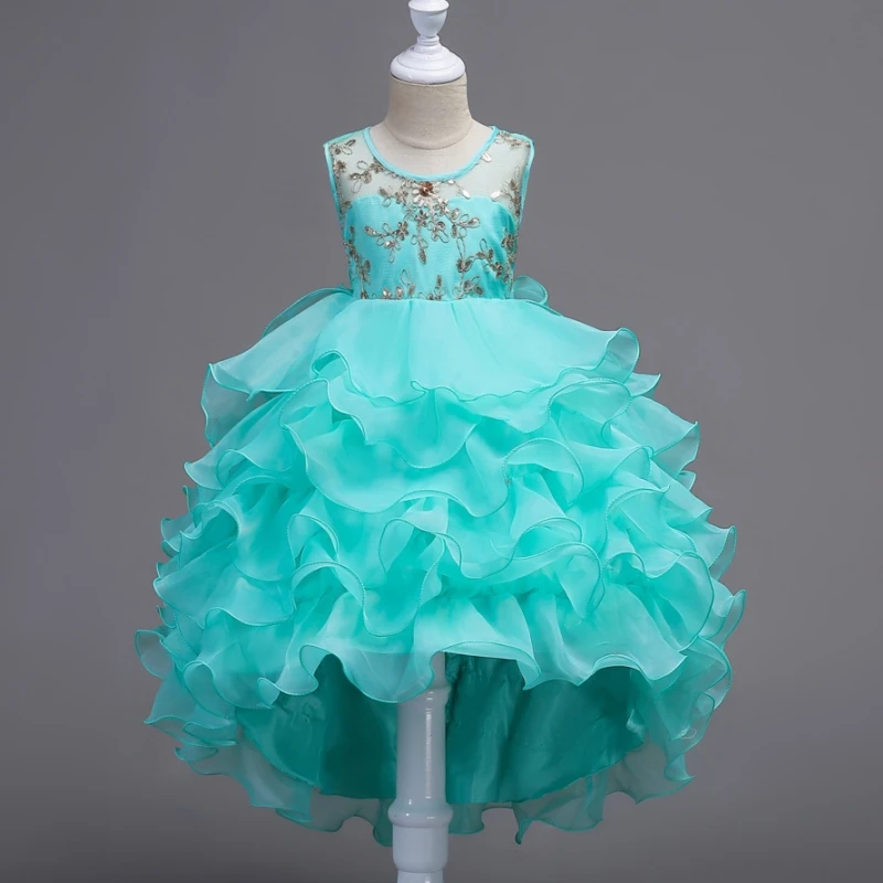 

Girl's Luxury Birthday Wedding Ceremony Parties Princess Dresses Gala Elegant 2 4 To 12 14 15 Years Old Child Layered Ball Gown