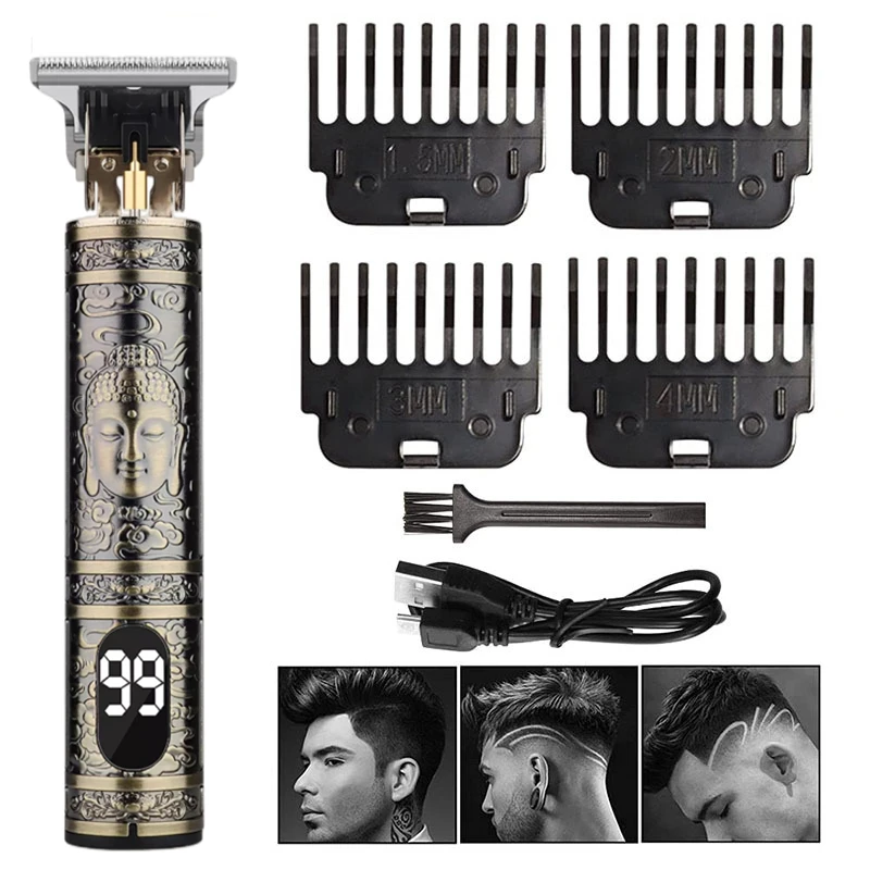 T9 Hair Trimmer Large Capacity Battery Power Display Clipper Hair Cutting Machine Rozumna Fork Men\'s Shaving Machine Barber Clip